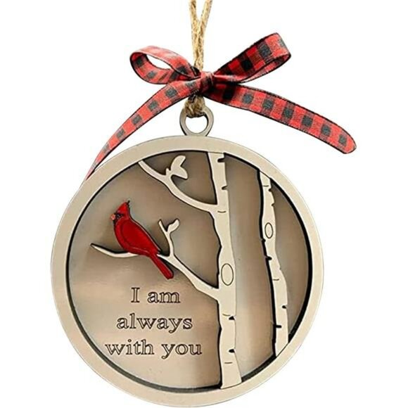 Memorial Cardinal Ornament Wooden Sympathy Gift Remembrance Condolence Decoratio - Picture 4 of 7